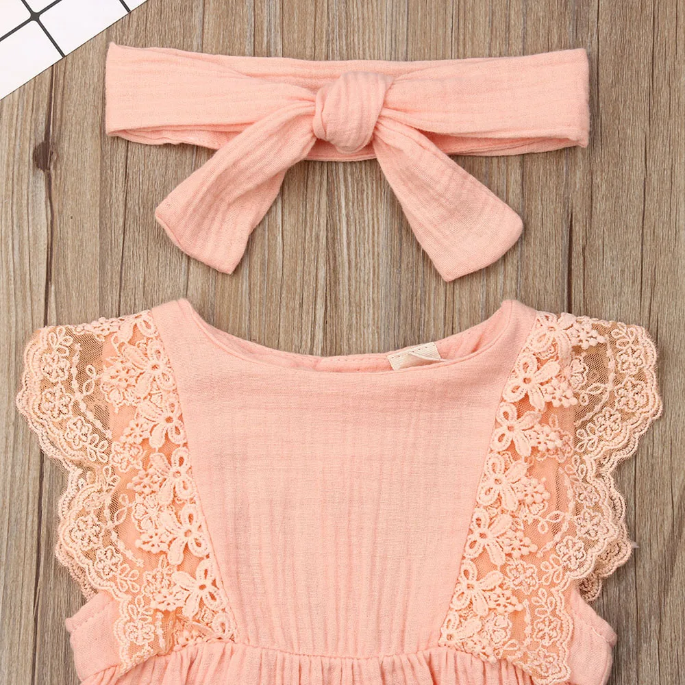 الصيف الوليد الاطفال طفلة رومبير كشكش بذلة Sunsuit عقال الزي الملابس 0-24 أشهر