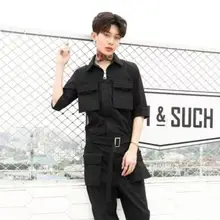 Горячее предложение! Распродажа! Летняя новая мужская одежда модная певица DJ DS индивидуальность больше карман оснастки комбинезон хип хоп Мужские костюмы брюки m-xl