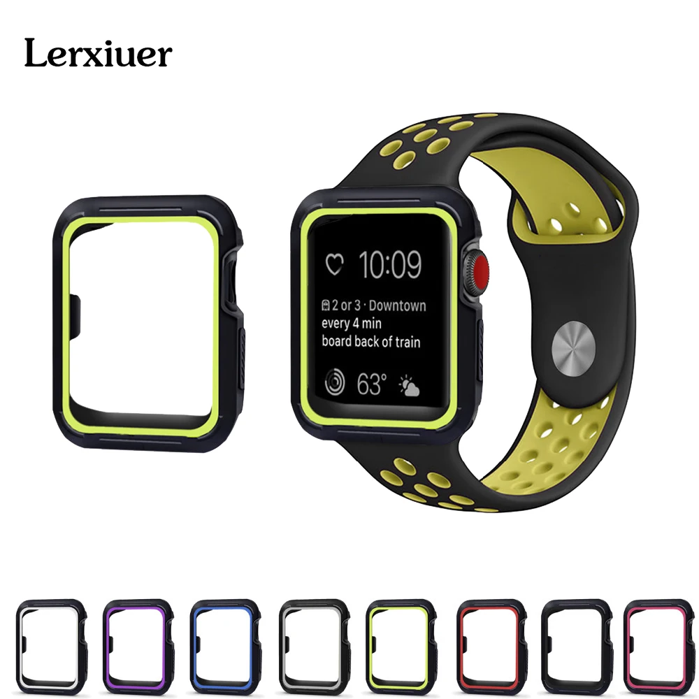 

Sport silicone strap for apple watch band Nike 42mm 38mm case wrist bracelet belt watchband +Protective case for iwatch 3/2/1