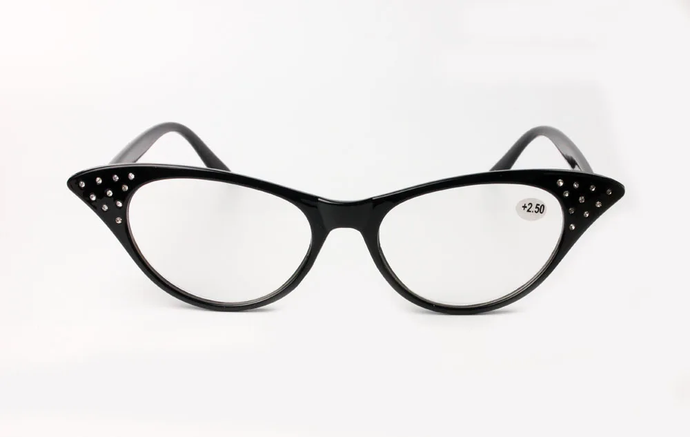 Пикантные черный леопард кошачий глаз женская обувь очки для чтения со стразами украшения для очков женские пресбиопические очки