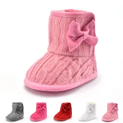 Зимние для маленьких мальчиков обувь ботинки из мягкой кожи младенцев теплый Первый ходунки новорожденных девочек пинетки кроссовки 0-18