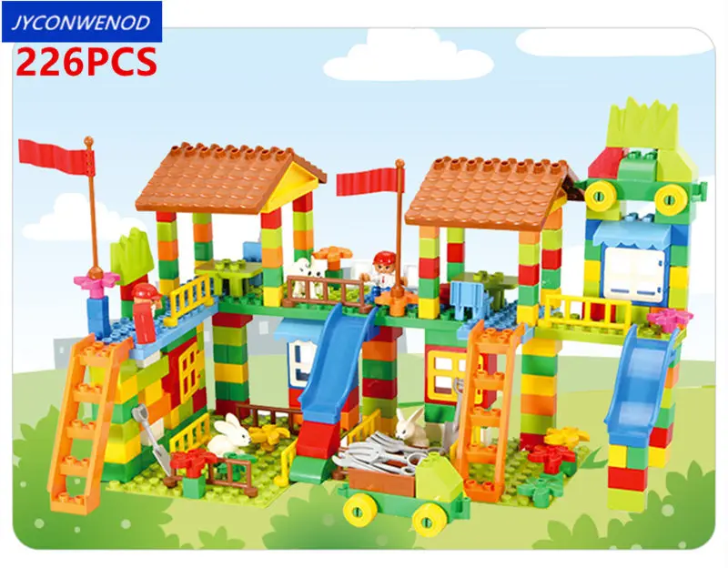

89-226pcs Large particles Building Blocks Castle Children's educational toys Compatible duploINGlys Child gifts