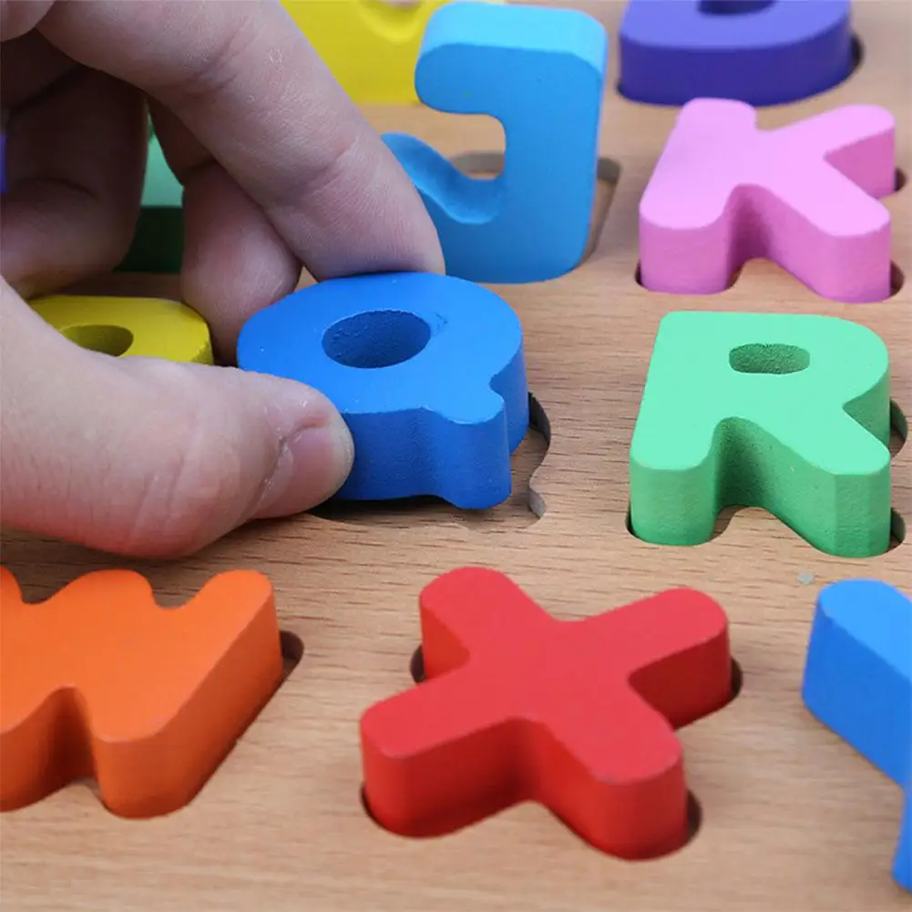 Ни один ребенок Рано Развивающие игрушки ручной понять деревянная игрушка-головоломка АЛФАВИТ цифра обучения деревянные головоломки