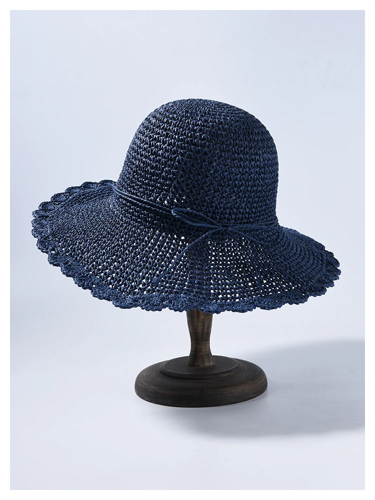ROSELUOSI шляпы на весну-лето для женщин сплошной цвет ручной работы крючком пляжная шляпа женская шляпа от солнца сомбреро Mujer Verano