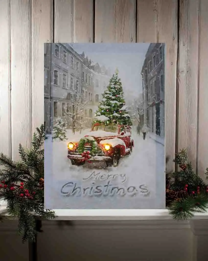 2 led 20 point fiber optic lights christmas Wall Art Canvas Print