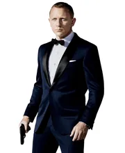 Latest Coat Pant Designs Navy Blue Shawl Lapel Wedding Suit for Men Formal Slim Fit Skinny 2 Piece Tuxedo Groom Blazer Masculino