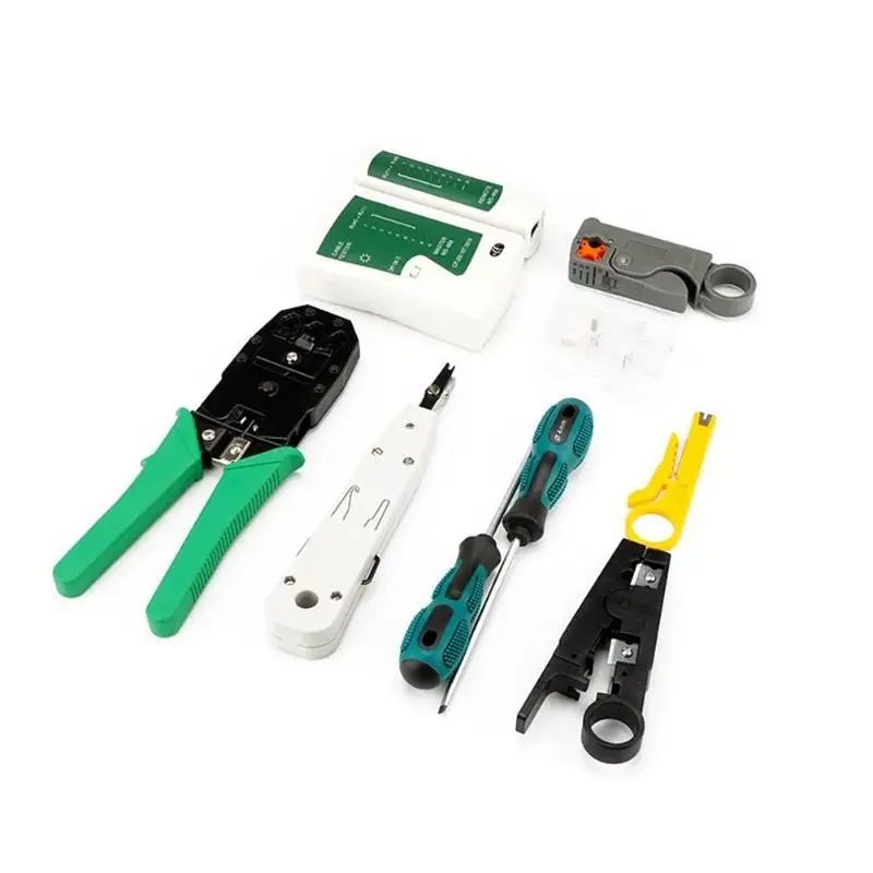 Набор инструментов для ремонта сетевого кабеля, 12 шт., щипцы для телефонного кабеля, плоскогубцы, экономия времени и экономия труда