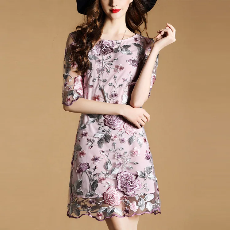 

Newest Spring and Autumn women dress half sleeves o-neck slim elegant one-piece vintage dress for spring autumn free shipping