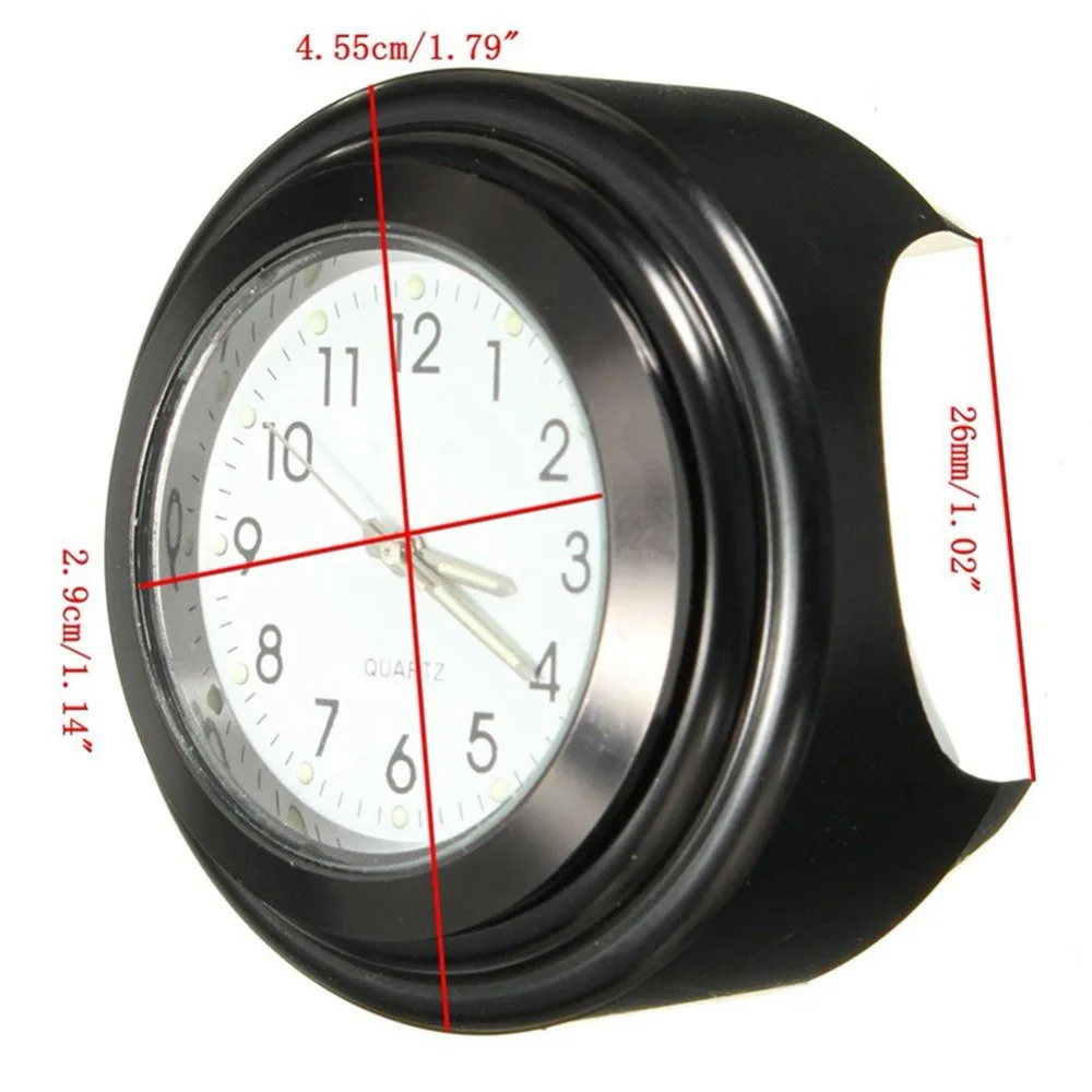

1 Pcs Universal 1" Chrome Waterproof 7/8 Motorcycle Handlebar Mount Temp Thermometer Clock Watch Motorcycles Accessories