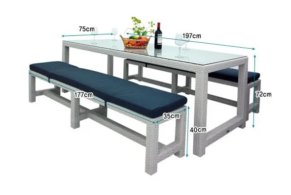 Садовая мебель из ротанга обеденный стол со стульями