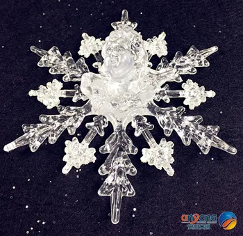 

Christmas ornaments window ornaments Christmas tree pendant 17CM three-dimensional acrylic snowflake diamond effect 1