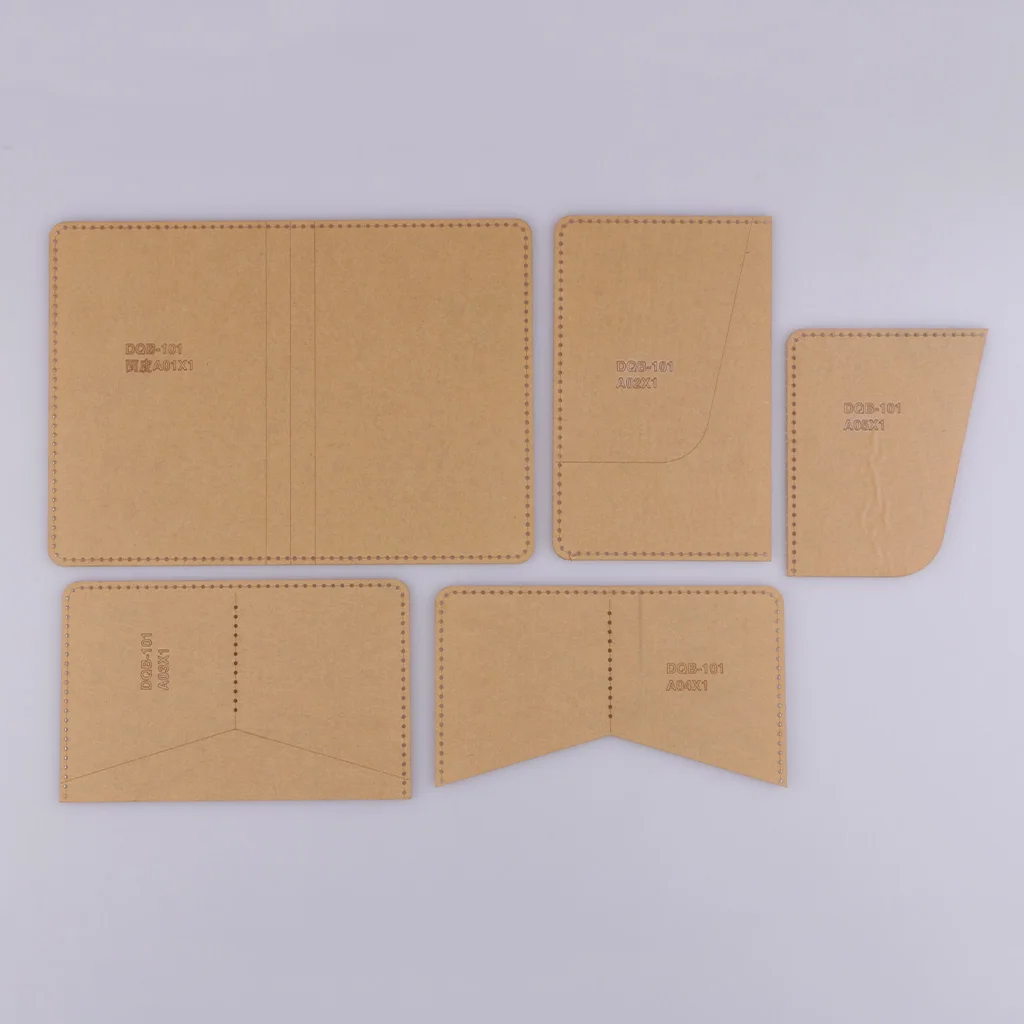 5 Pieces Leather Craft Card Holder Card Protector Pattern Transparent Acrylic Template Stencils