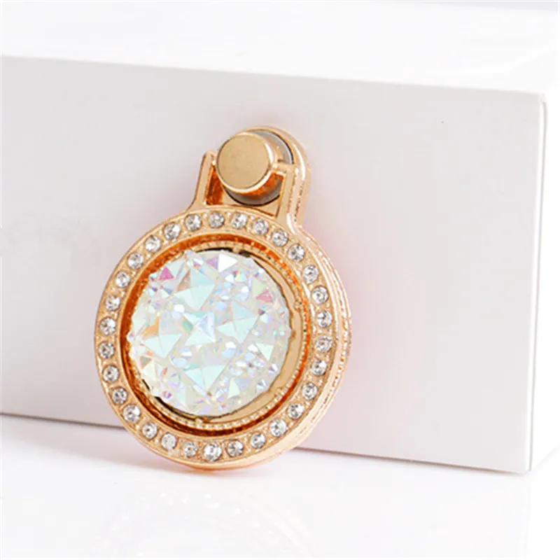 Luxury Diamond Finger Ring Holder Crystal Rhinestone Glitter Mirror Case With Gem Holders Stand For iphone X 6 7 8 plus Samsung