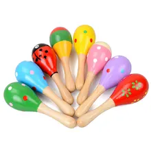 1x Colorful Kids Wooden Ball Rattle Toy Sand Hammer Rattle Learning Musical Instrument Percussion for newborn early development