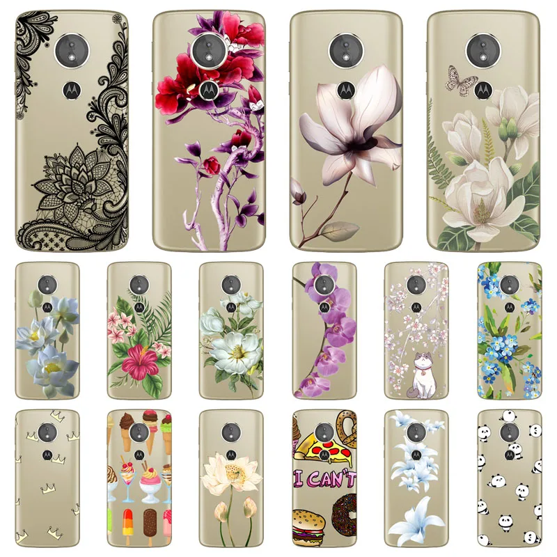 Мягкий ТПУ чехол для Motorola Moto Z3 g6 play/E5 Play с цветком G6 plus/E5 plus Защитные чехлы