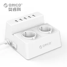 ORICO ODC Home Office 2 AC UE Bande De Puissance avec 5 Ports USB Chargeur-Blanc/Noir