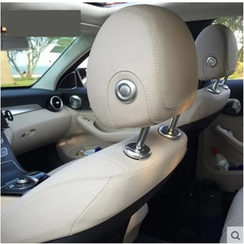 ABS Chrome Car Headrest Button Cover Trim Decoration For Mercedes Benz