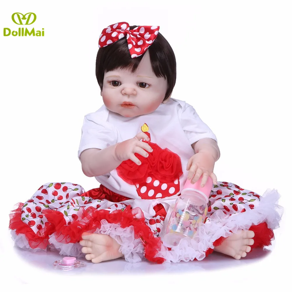 Boneca Bebes reborn 23\57cm full body silicone reborn baby dolls girl princess reborn babies toddler doll can bathe boneca gift