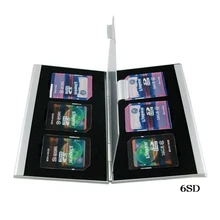 6 в 1 кожаный алюминиевый чехол для карты памяти для 6 шт sd-карты