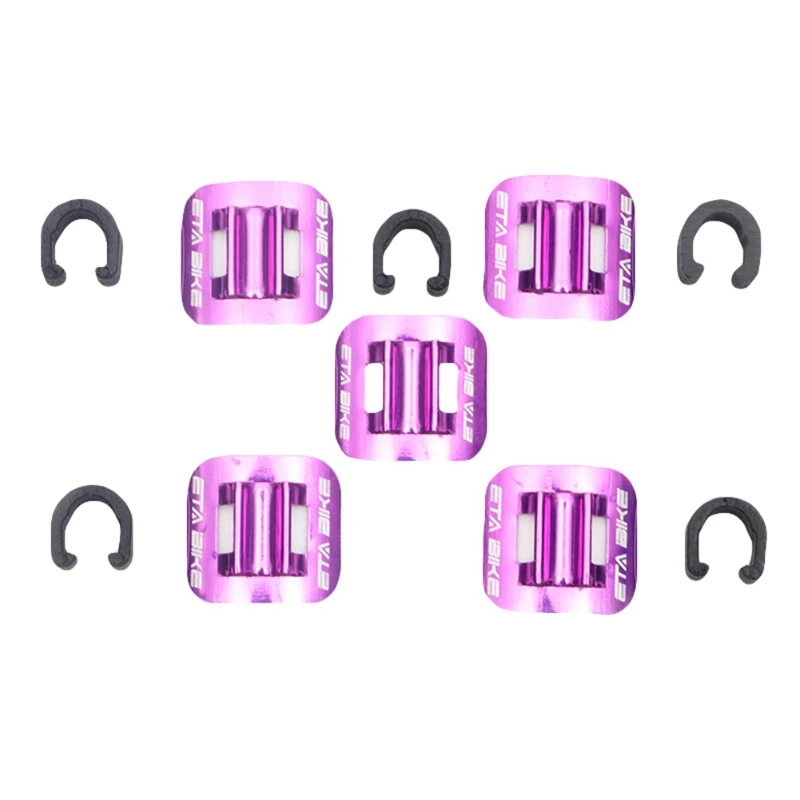 5 шт./компл. велосипедный Цикл MTB c-зажимы Пряжка шланг тормозной линии передач кабель корпус руководство тормоз вычет велосипед дополнительные кабели - Цвет: Purple