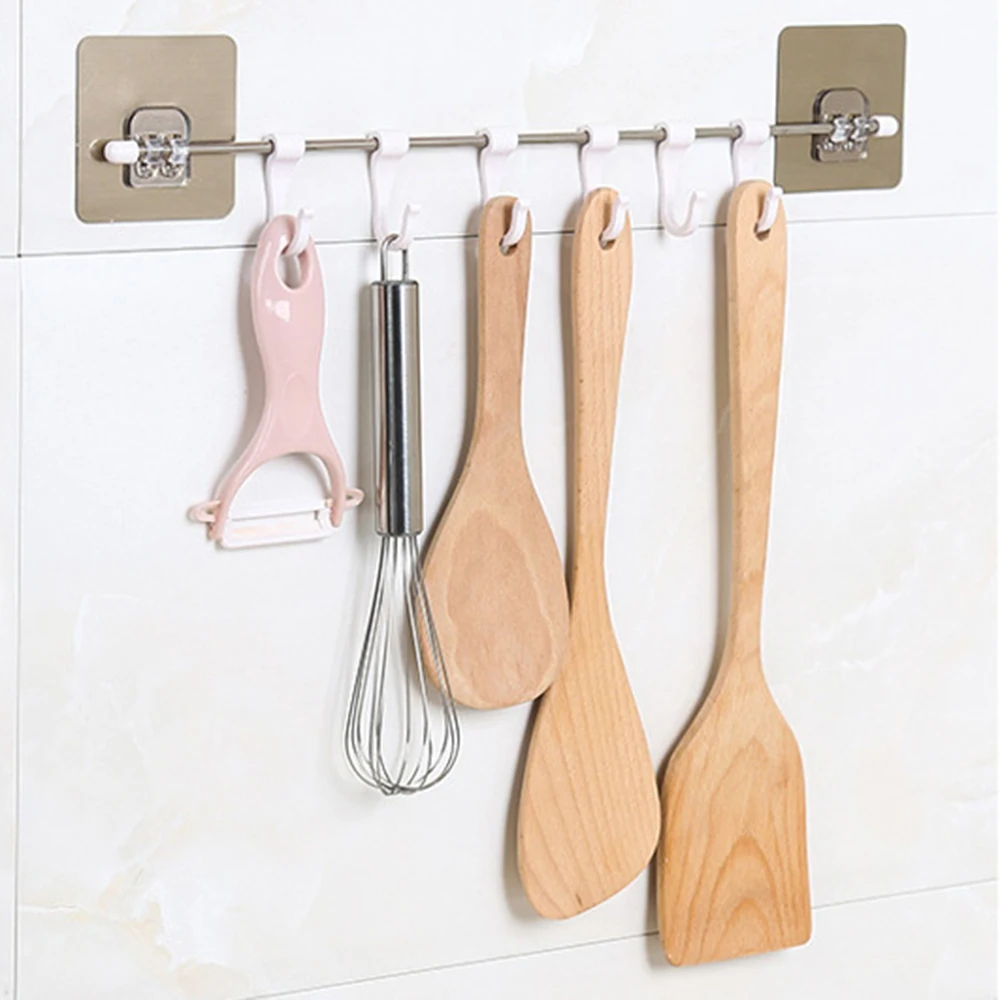 

Hooks For Hanging Key Hanger Cloth Holder Kitchen Rails Bathroom Housekeeper Home Organizer Door Adhesive Seamless Hooks Kitchen
