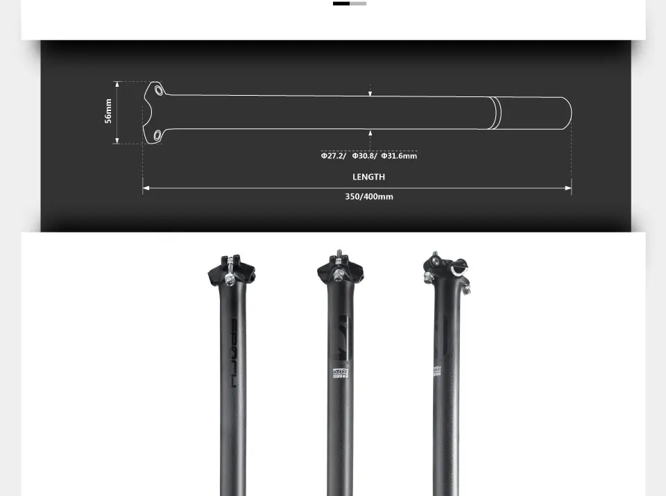 Ullicyc труба из углеродистого волокна 3K матовый полный карбоновый Подседельный штырь МТБ/Шоссейный велосипед из углеродного волокна, подседельные штыри на подседельную трубу рамы 27,2/30,8/31,6/33,9/34,9*350/400 мм
