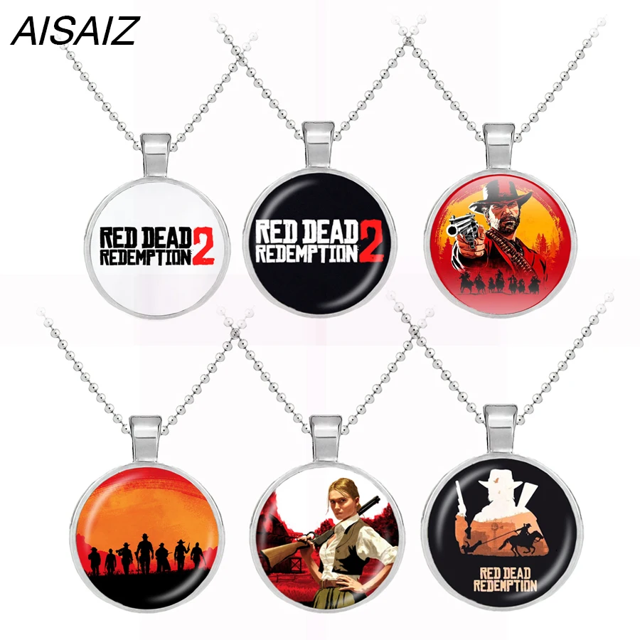 

Red Dead 2 Redemption necklace Revolver Gun Toy Model Metal Keychain llaveros Car Bag Key Chain Chaveiro Jewelry