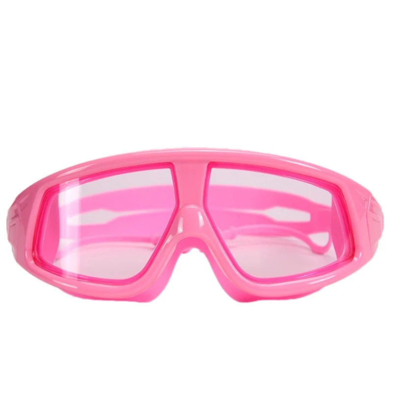 Yuke детские очки водонепроницаемые и противотуманные плавательные очки Hd Прозрачная большая оправа плавательные очки с затычками для ушей - Цвет: Pink