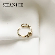 SHANICE, 925 пробы, серебряные, завораживающие, золотой цвет, уникальные, с узлом, открытые, кольца на палец для женщин, ювелирные изделия из стерлингового серебра