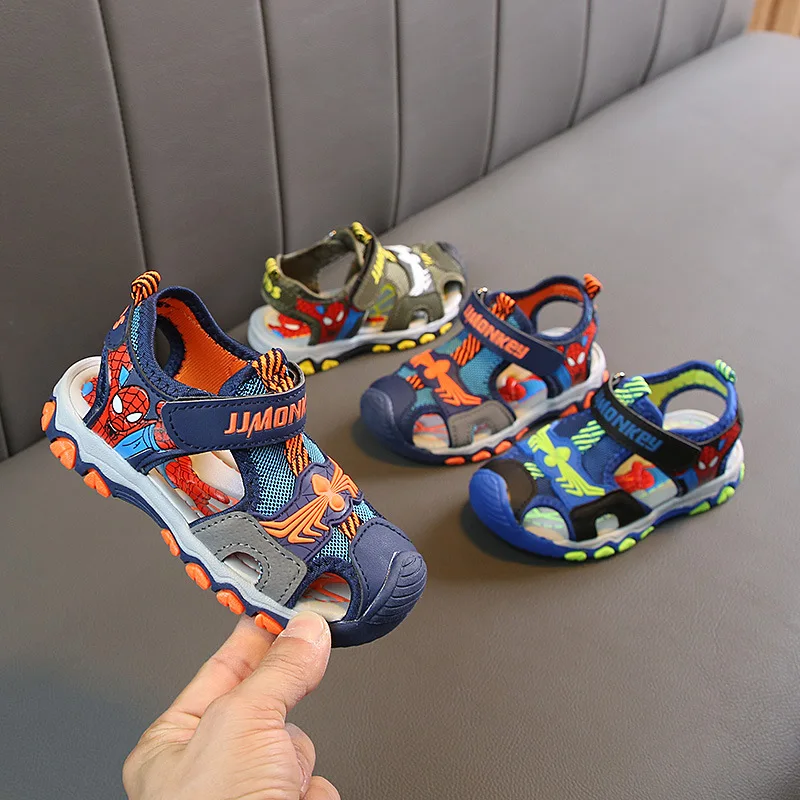 

Kids Summer Casual Sandals Spider-Man Children Flats Breathable Anti-slippery Boys Girls Closed Toe Slippers Sandalias