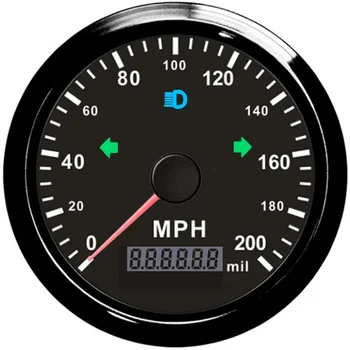 

Waterproof GPS Speedometer 0-200MPH Adjustable Odometer With GPS Antenna 85mm With Left and Righ turn signa Backlight Adjustable