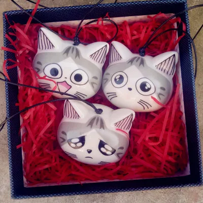 

Lovely Japanese style small ceramic Wind chime, pendant, ornament jewelry, creative children's birthday gift. wind bells