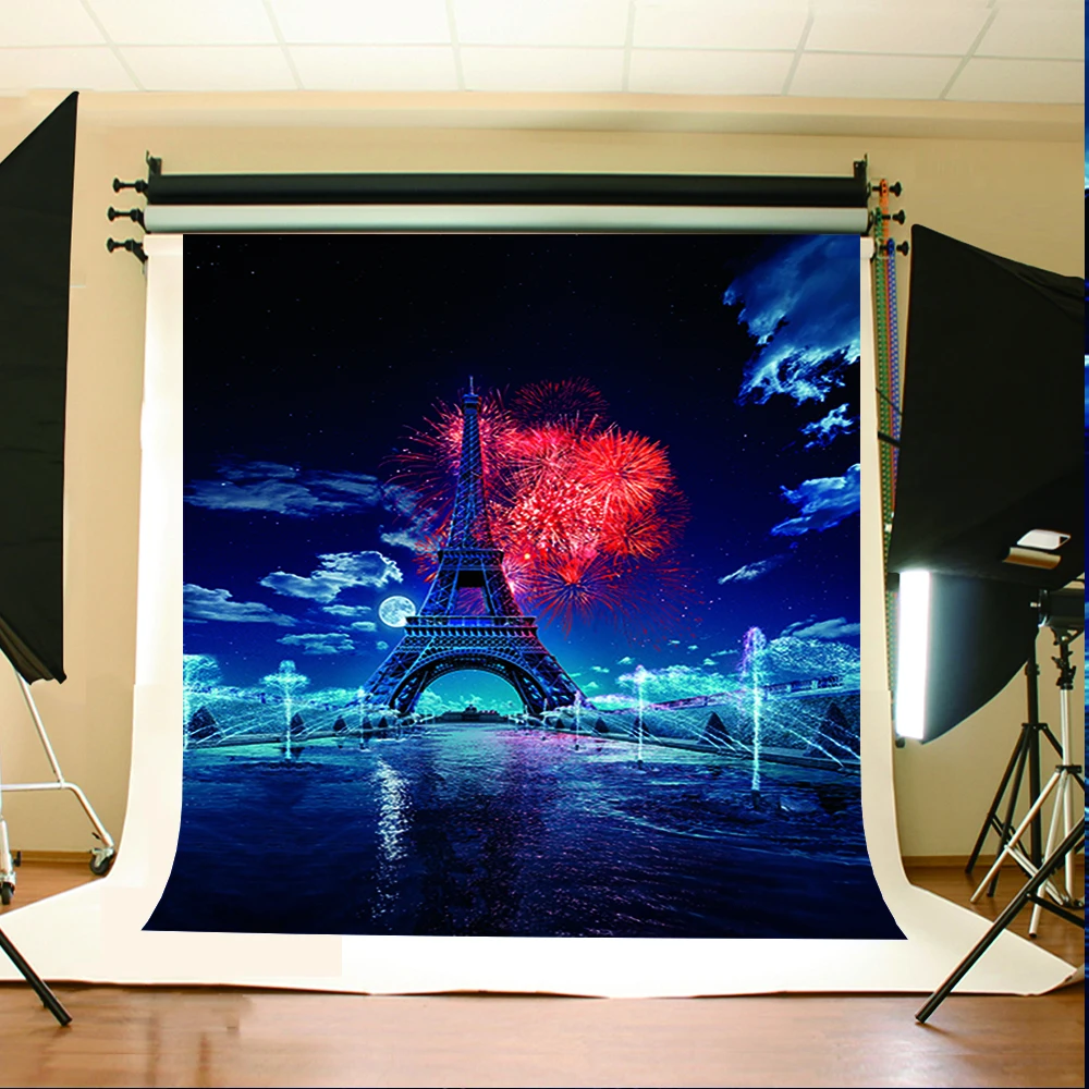

Wedding Photo Background Night Sky Clouds Birthday Photo Background Red Fireworks Background for Photographic Studio
