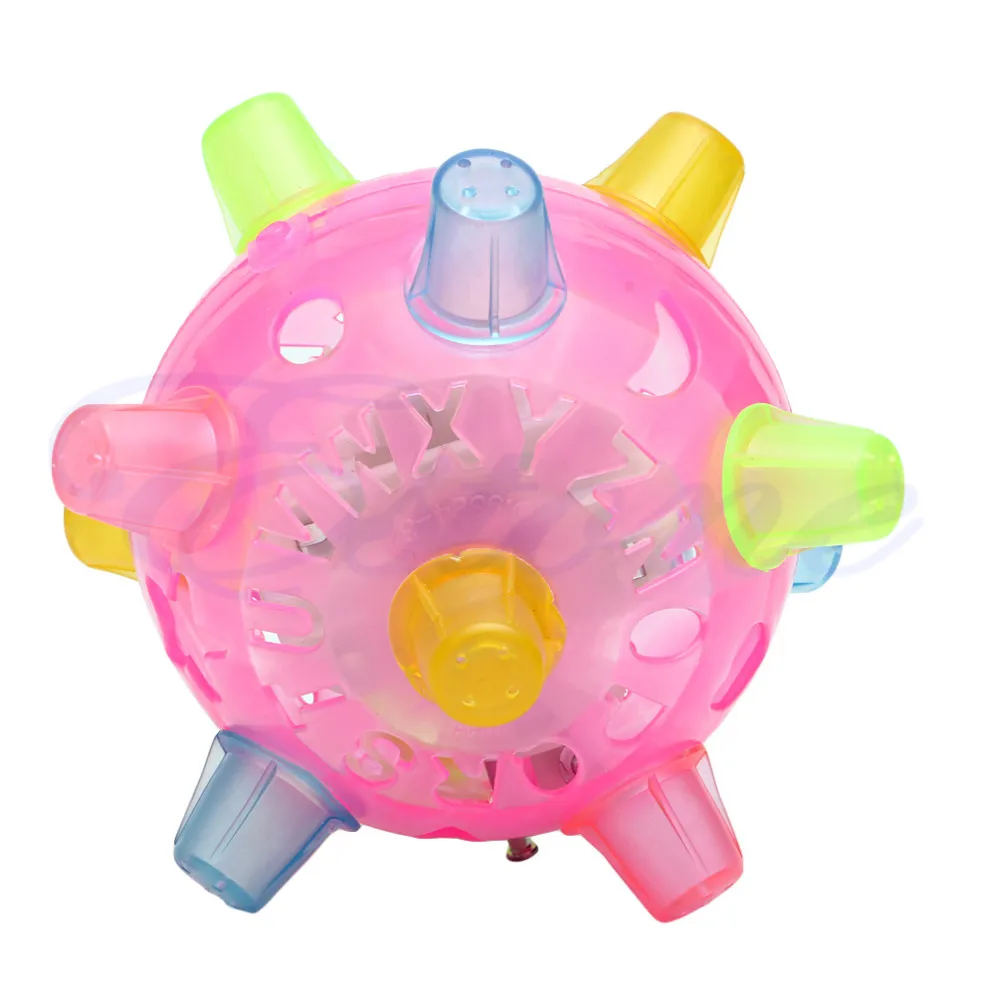 Прыжки Joggle мигающий светильник вверх подпрыгивающий вибрирующий звук музыка малыш игрушка мяч