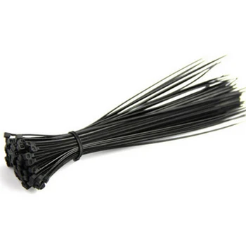 

Hot 100 Pcs Electrical Cable Tie Wrap Nylon Fastening Black 2.5*100mm