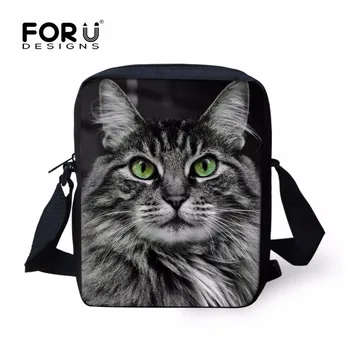 

FORUDESIGNS Funny 3D Cat Women Mini Cross-body Bags Casual Shoulder Messenger Bags Bolsas Feminine Animal Prints Woman Handbags