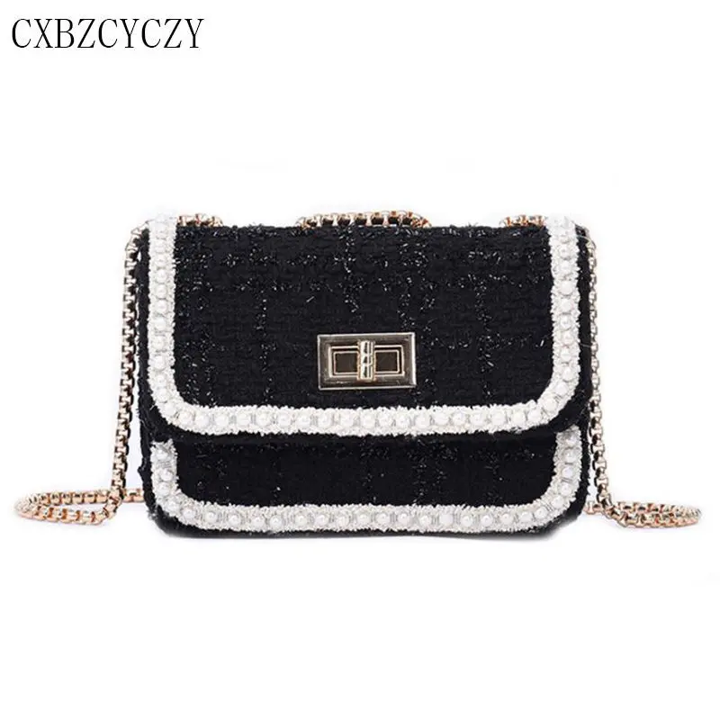 2017 Brand Women Shoulder Bag Ladies Wool Handbags Small Lock Messenger