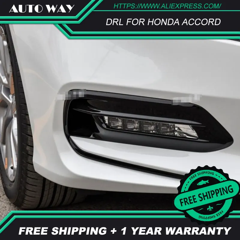 

Free shipping ! LED DRL Daytime running light case for honda accord 2018 fog lamp case for honda accord Fog light Car styling