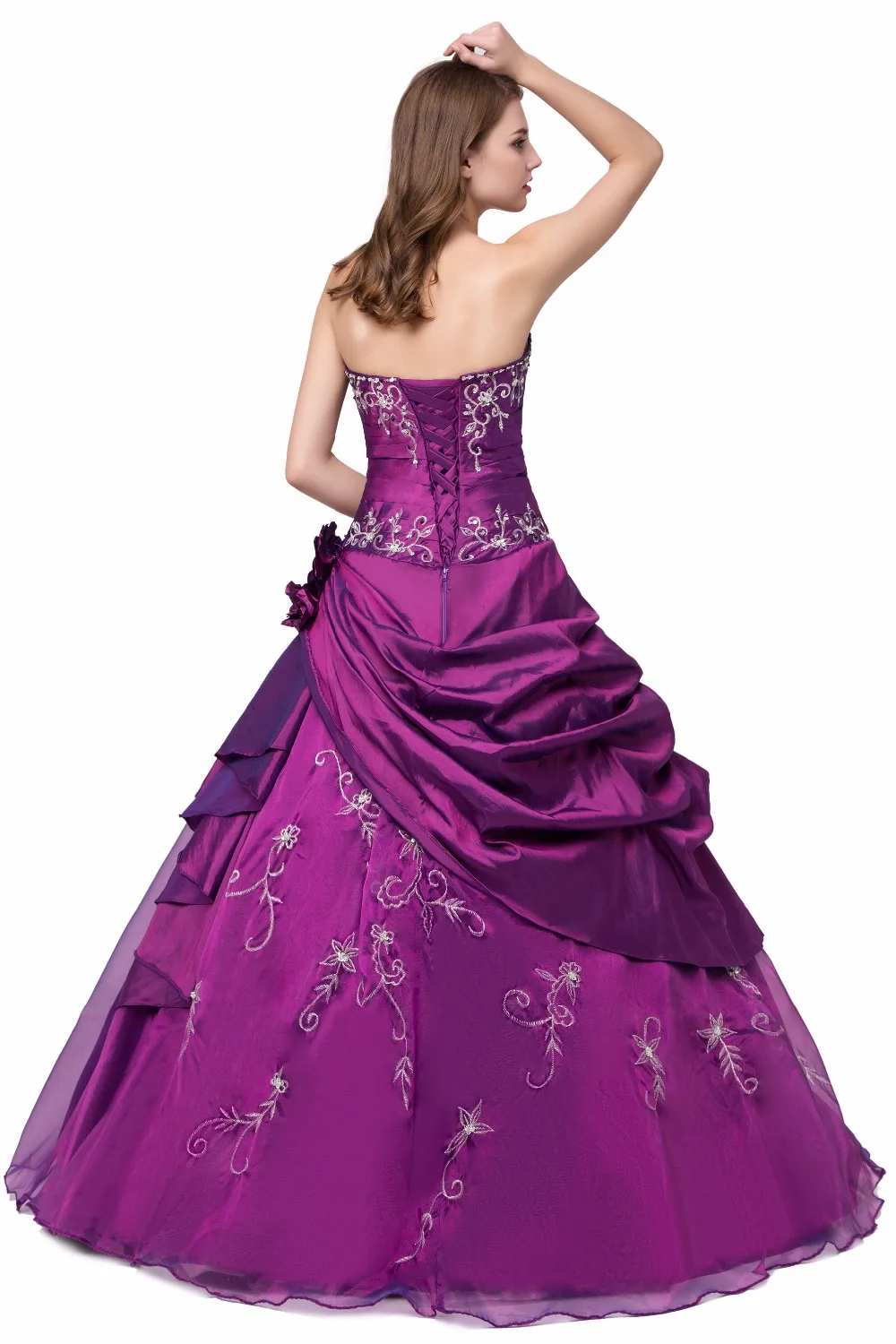 Благородный WEISS новая вышивка бисером плиссированные Цветы элегантное Тюлевое Дешевое темно-красное фиолетовое голубое праздничное платье