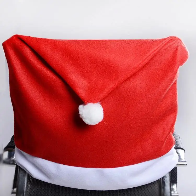 1PC Lovely Santa Claus Red Hat Christmas Dining Room Chair Cover