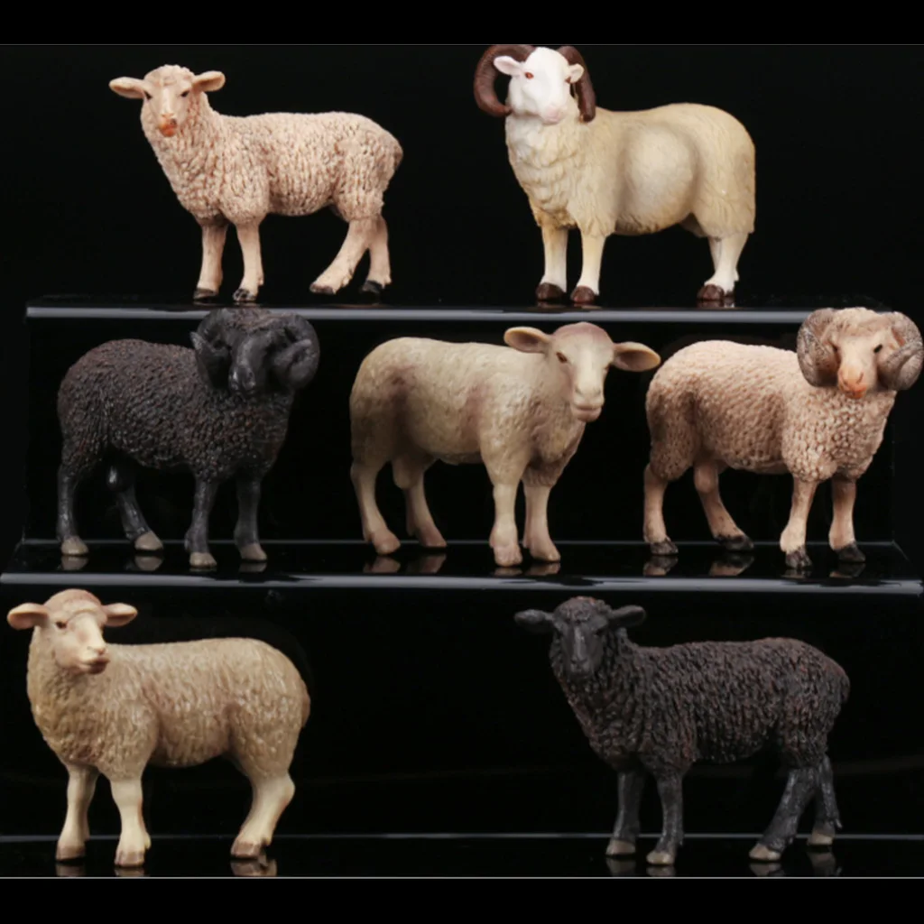 

Plastic Farm Animal Model Figurine Sheep Goat Miniature Home Decoration