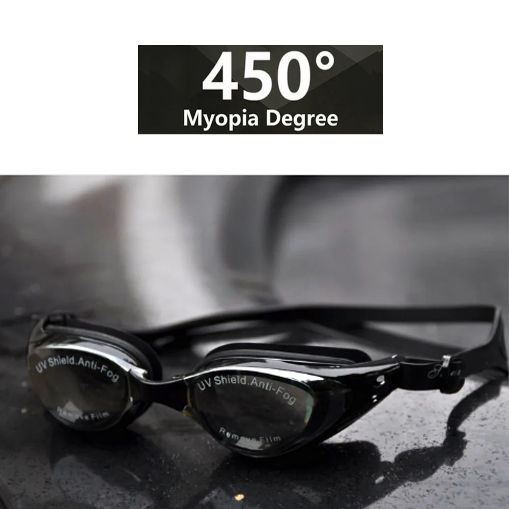 Очки для плавания близорукость Анти-туман для мужчин и женщин Lunette Piscine Adulte близорукость очки для плавания УФ Анти-туман близорукость-1,5~-6,0 - Цвет: Myopia450