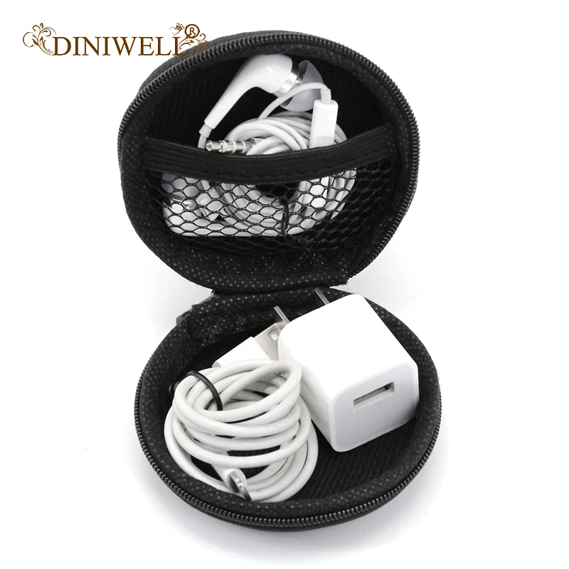 

DINIWELL New Arrive Mini Neutral Circular Headset Cable Pouch Bag Of Eva Bag For Selling