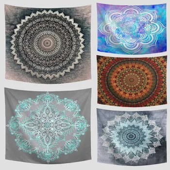 

Indian Vintage Floral Print Wall Tapestry Beach Wrap Yoga Boho Style Farmhouse Family House Living Room Decoration