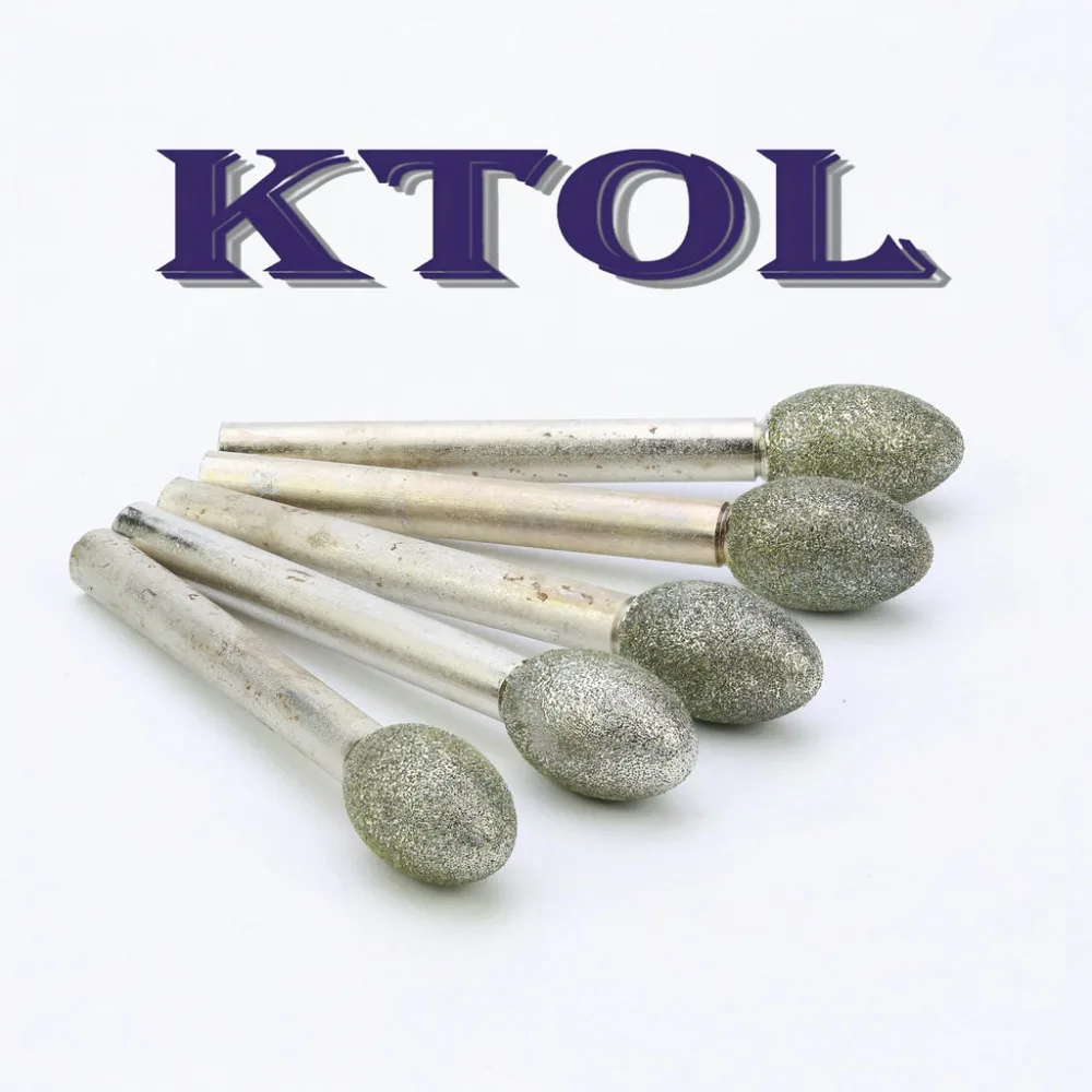 6*12mm Diamond Rotary Burrs Dremel Accessories Milling Cutter Die Grinder, Abrasive Drill Router