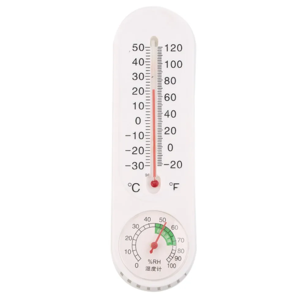 Белый аналоговый бытовой термометр гигрометр закрытый настенный метеостанция, измеритель измерения