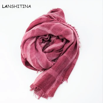 

High quality art style cotton and linen scarf fold dirty dye woman shawl qiu dong A girl is to restore ancient ways wholesale