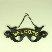 Чугунная птица МОДЕЛЬ приветственный знак подвесная металлическая лента поздравительная пластина Орнамент Ремесло Аксессуары для двери и украшения для калитки