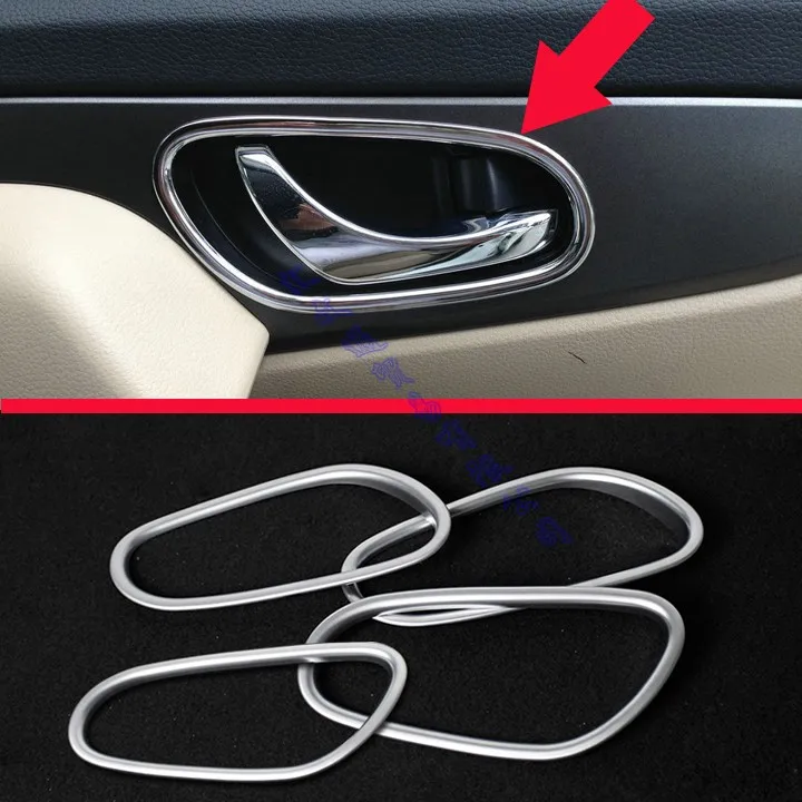 

For Nissan Qashqai J11 2015 2016 2017 ABS Chrome Inner Door Handle Cover Catch Bowl Trim Insert Bezel Frame Garnish