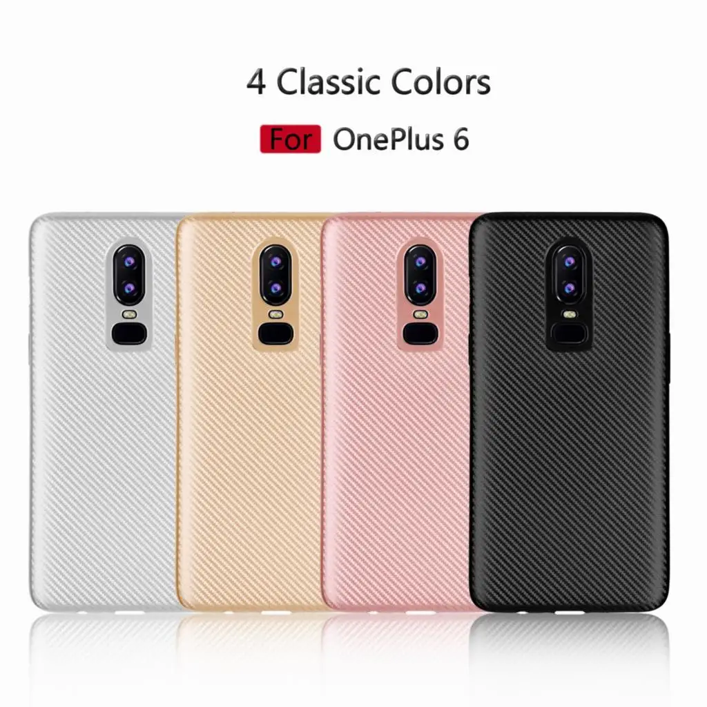 For Oneplus 6 Carbon Fiber Shockproof Phone Case Silicone Cases One Plus 5T 5 Cover Soft TPU Luxury Fibe |